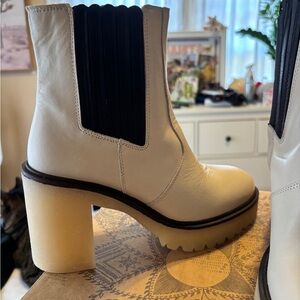 Free People James Chelsea White Leather Boots